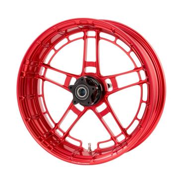 Arlen Ness, Flatline Rim 18 x 5.5". Red – Universal. Order model-specific Arlen Ness Hub Kit separately to complete the wheel.