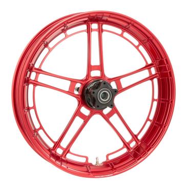 Arlen Ness, Flatline Rim 19 x 3.25". Red – Universal. Order model-specific Arlen Ness Hub Kit separately to complete the wheel.