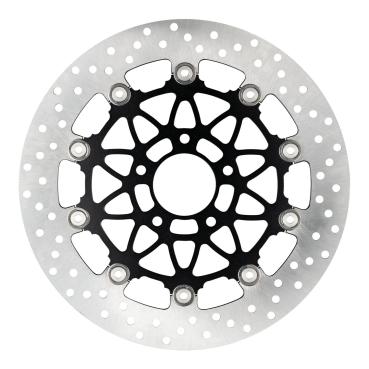 Accossato, floating brake disc front. Round. schwarz