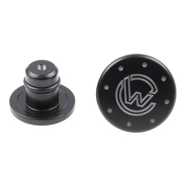 Cult-Werk vorne axle Abdeckungsset. glänzend schwarz with CC logo – 21-26 RH1250S Sportster S; 22-26 RH975 Nightster; 23-26 RH975S Nightster Special