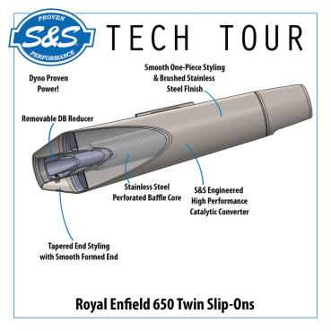 S&S TAPERED CONE SLIP-ONS FÜR ROYAL ENFIELD 650 TWINS