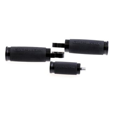 Cult-Werk ''Racing'' rider foot & shift peg set. glänzend schwarz – All traditional H-D male mount