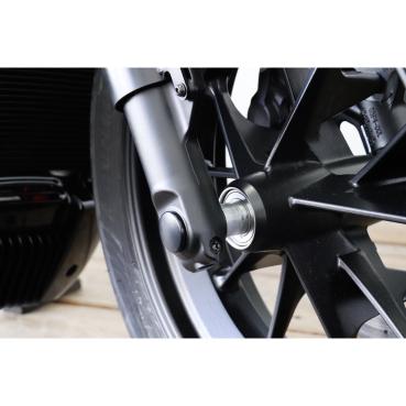 Cult-Werk vorne axle Abdeckungsset. glänzend schwarz – 21-26 RH1250S Sportster S; 22-26 RH975 Nightster; 23-26 RH975S Nightster Special