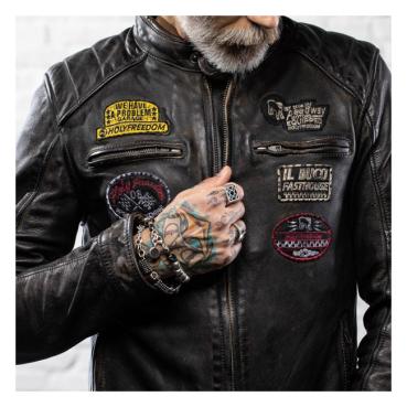 Holy Freedom Zero Evo Jacket Black - Motorrad Lederjacke in Schwarz