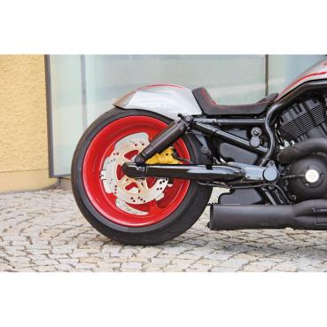 Cult-Werk hinten wheel axle Abdeckungsset. glänzend schwarz – 02-17 V-Rod; Night Rod; Night Rod Special; Muscle (NU)