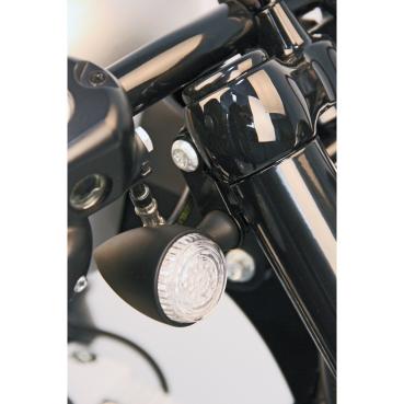 Cult-Werk Blinker Halterung set. vorne. schwarz – 86-15 XL Sportster (NU)