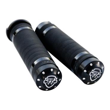 Cult-Werk 1" / 25.4mm Grooved Lenker grips. schwarz – 96-22 H-D with dual throttle cables (Excl