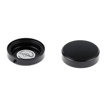 Cult-Werk fork tube cap bolt Abdeckungsset. glänzend schwarz – 18-24 Indian Scout Bobber