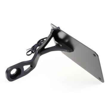 Cult-Werk seitlicher Kennzeichenhalter, schwarz, Frankreich 210 × 130 mm – Indian Scout, Baujahre 2015–2021