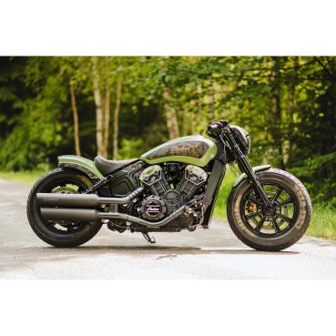 Cult-Werk Abdeckungen für hintere Federbeinbefestigung, schwarz – Indian Scout Bobber, Baujahre 2018–2024
