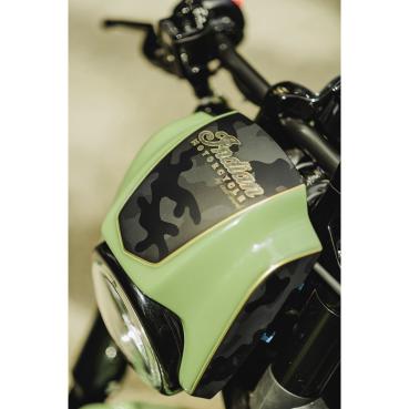 Cult-Werk Scheinwerfermaske NRS Style, glänzend schwarz – Indian Scout Bobber, Baujahre 2018–2024