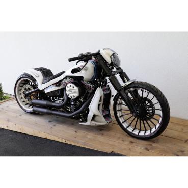 Cult-Werk radiator Abdeckung ''Racing''. glänzend schwarz – 13-17 FXSB Breakout (NU)