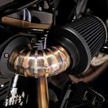 Vance & Hines, Vo2 Falcon Lufteinlass. Edelstahl - Offener Luftfilter Schweiß Optik Hot-Rod-Look