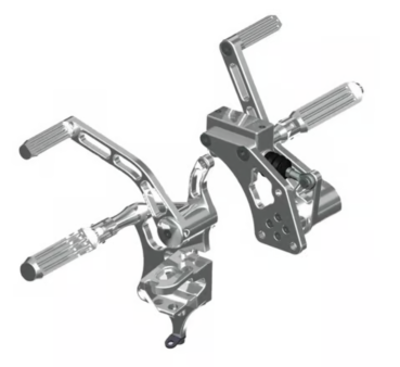 Rick’s Motorcycles – vorverlegte Fußrastenanlage. AK47. +4". poliert – 18-26 Softail