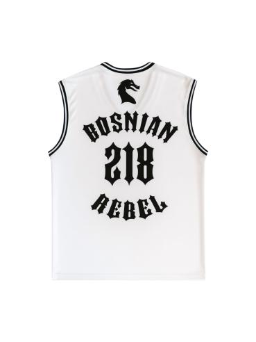 Bosnian Rebel Basketball Trikot White/Black - Bosna i Hercegovina Dres Kosarka