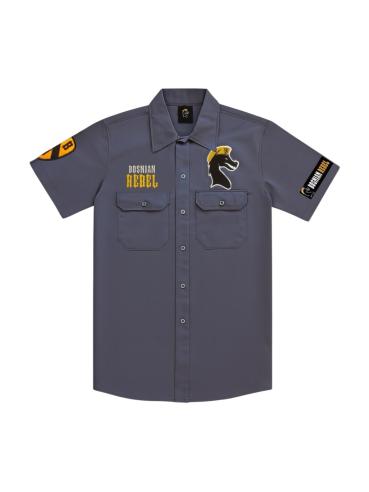 Bosnian Rebel Oldschool Hemd Grey - Bosna i Hercegovina Kosulja