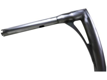 380 Tall Flow Bar Super Fat Handlebar for M8 Softail with 1 1/4" Clamp Diameter 3-Hole Raw 1,4" Throttle By Wire