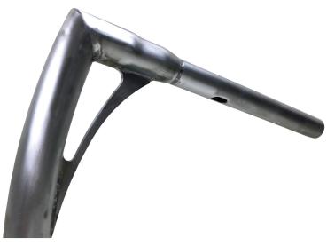 380 Tall Flow Bar Super Fat Handlebar for Road Glide with 1 1/4" Clamp Diameter 3-Hole Raw 1,4" Throttle By Wire