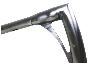 380 Tall Flow Bar Super Fat Handlebar for Road King with 1 1/4" Clamp Diameter 3-Hole Raw 1,4" Throttle By Wire