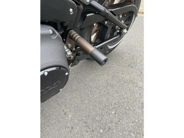 Club Style Engine Guard for M8 Softail with Oil Cooler Protection Bronze Powder Coated Rear