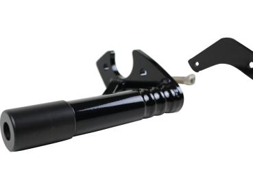 Club Style Engine Guard for M8 Softail with Oil Cooler Protection Black Powder Coated Rear
