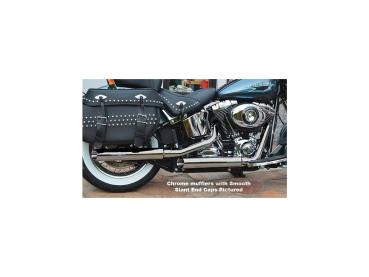 BSL Gun glatt Slip On Mufflers Slant Endkappe schwarz Show Chrome – 12, 14-16 FLS, 12, 14-16 FLSTN, 13 FLS 103, 13 FLSTN103
