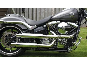 BSL EXHAUST Shotgun OEM Headers Heatshield chrome hole Chrome - BSL Krümmer Jekill and Hyde für Harley Davidson 11-16 Softail