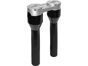 8" Clubstyle Straight Risers With Silver Clamp Black 1"