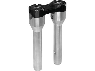 8" Clubstyle Straight Risers With Black Clamp Silver 1"