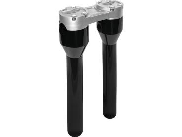 10" Clubstyle Straight Risers With Silver Clamp Black 1"
