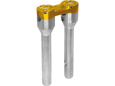 10" Clubstyle Straight Risers With Gold Clamp Silver 1"