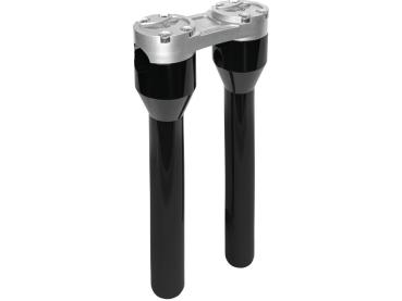 12" Clubstyle Straight Risers With Silver Clamp Black 1"