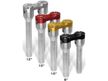 10" Clubstyle Straight Risers With Red Clamp Black 1 1/4"