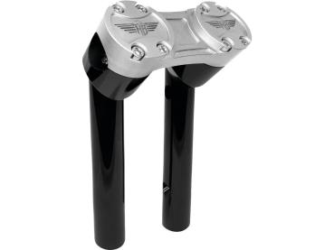 6" Clubstyle Pullback Risers With Silver Clamp Black 1"