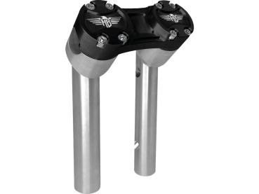 6" Clubstyle Pullback Risers With Black Clamp Silver 1"