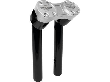 8" Clubstyle Pullback Risers With Silver Clamp Black 1"