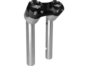 8" Clubstyle Pullback Risers With Black Clamp Silver 1"