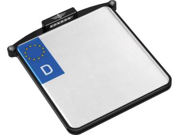 ALL-IN-ONE NANO Kennzeichenhalter License Plate Base Plate 3 in 1 and License Plate Light, German Size 200x180mm Black Anodized