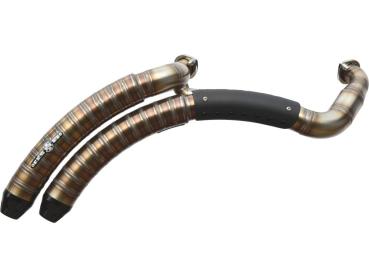 BSL Exhaust Rainbow V2 Snake on the Road Exhaust System , Black Hole Heat Shield, Black Smith and Listen End Cap, Outline 2,5" - BSL Auspuffanlage für Harley Davidson 87-16 Softail