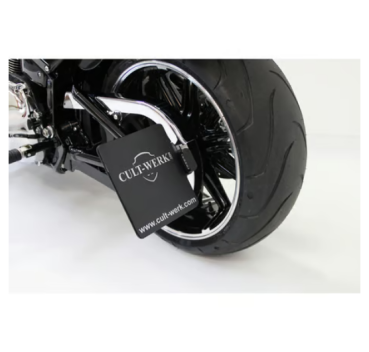 Cult-Werk, seitliche Kennzeichenhalterung, schwarz. Deutschland für Harley-Davidson® Softail  (excl.FXDRS) 18-25