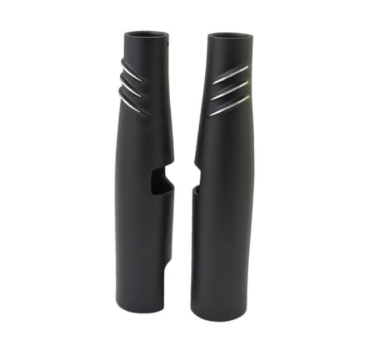 EMD, Bombshell 49 upper fork tube covers. Black Cut für Harley-Davidson® 49-mm-Gabelrohren