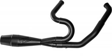 Hochleistungs Auspuffanlage 2 in 1 in Edelstahl / Schwarz Ceramic Handgefertigt mit Schweissnaht Optik für Harley Davidson Touring FLH/FLT Bj. 2017 bis 2023 - Sawicki Shorty 2-into-1