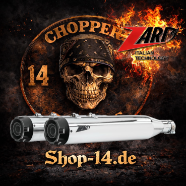 Zard - Slip-On mufflers set. Chrome stainless - für Harley-Davidson® 17-24 FLT/Touring  Auspuffanlage Auspuff