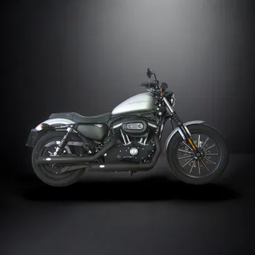 MCJ - 2 in 2 Royal in Chrom oder Schwarz mit Endkappen wählbar  - SPORTSTER 883-1200 BIS BJ. 2003 AUSPUFFANLAGE HARLEY