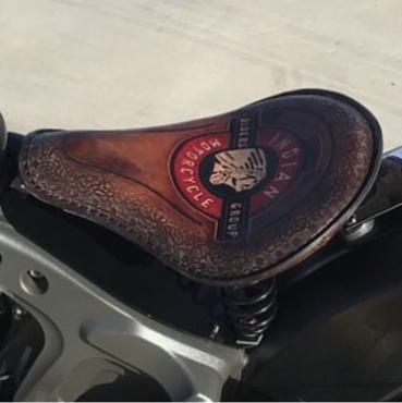Indian Motorcycle Leder Sitz  Bobber Einzelsitz - Biker Motorrad Solositz Bobber Sitz