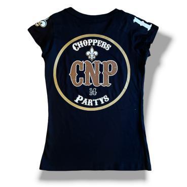 CnP Black Bandana Skull DAMEN TALLIERT - Shirt Schwarz Totenkopf  Motorrad