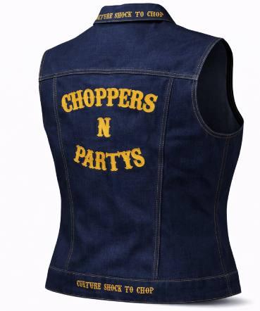 CnP Choppers n Partys Old School Jeansweste Denim Bestickt (Damen)