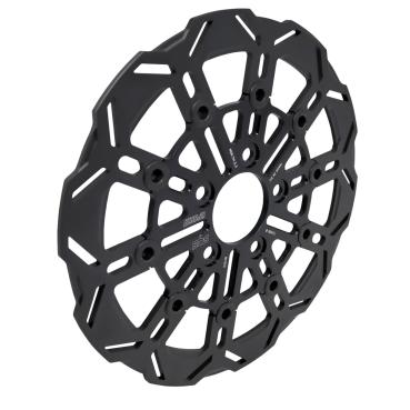 Kodlin by SBS, "10-spoke" Brems rotor hinten. Schwarz | Passend: hinten: 2000–2026 Softail (außer 2017 FXSE); 2000–2017 Dyna (außer 2016–2017 FXDLS); 2000–2007 Touring; 2000–2010 XL (außer XR1200)