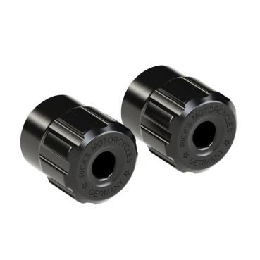 Rick’s Motorcycles – Clubstyle Sturzbügel end caps. glänzend schwarz – 18-25 M8 Softail with Rick's Clubstyle crashbar