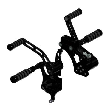 Rick’s Motorcycles – vorverlegte Fußrastenanlage. O-ring. +4". schwarz – 07-17 Softail (NU)
